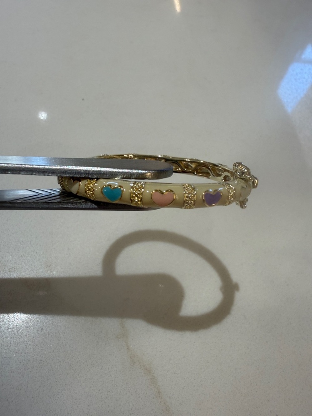 Baby Gold/Cream Tone Bangle Bracelet